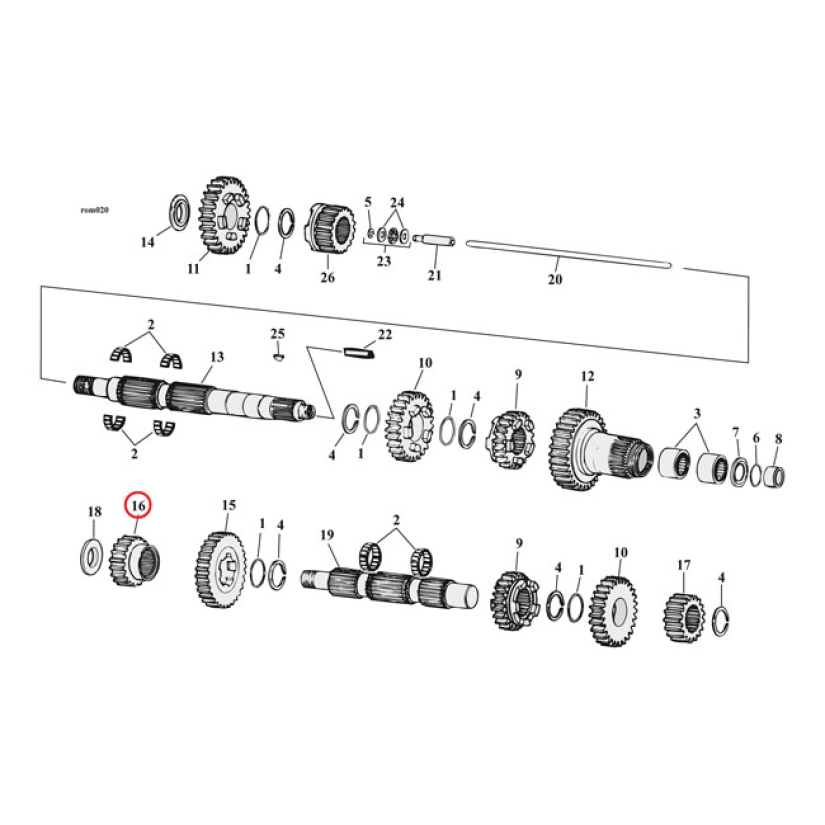 4-RATAS / SIVUAKSELI, 5-VAIHTEINEN BT - ANDREWS 4TH GEAR, COUNTERSHAFT 507320