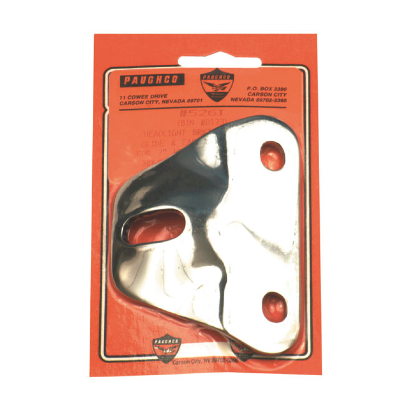 PAUGHCO, HEADLAMP MOUNTING BRACKET. CHROME CHROME PLATED STEEL.  FOR 6 508223