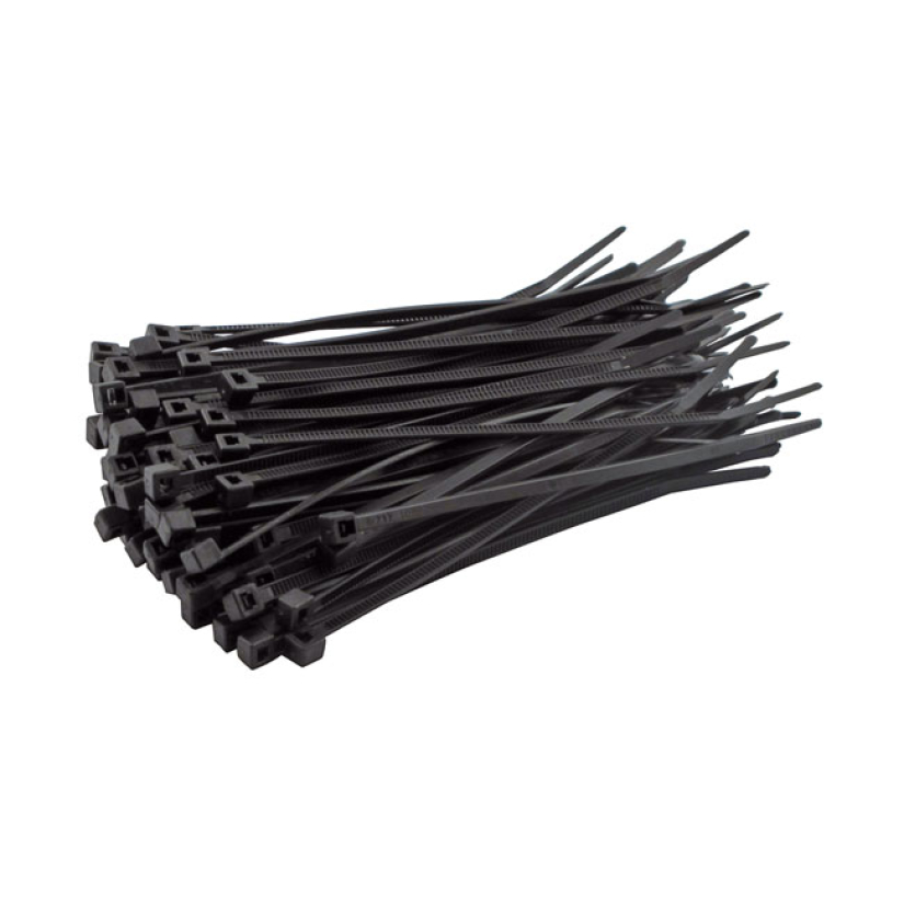 MCS, CABLE STRAPS. 4" (10CM). BLACK QUALITY NYLON CABLE STRAPS; CABLE 508477