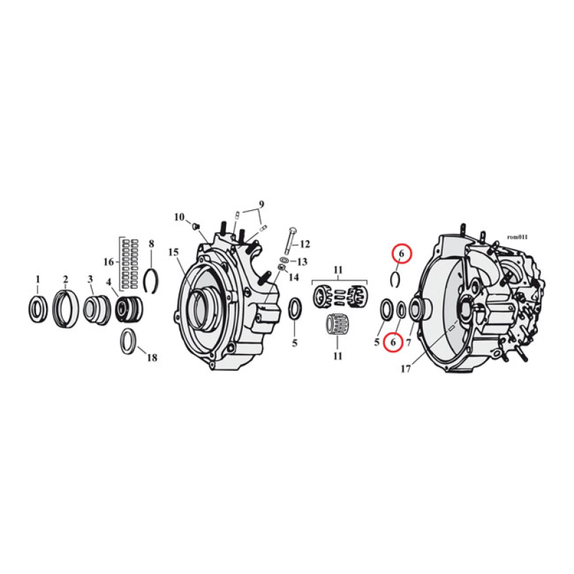 RETAINING RINGS, PINION SHAFT BEARING 508565
