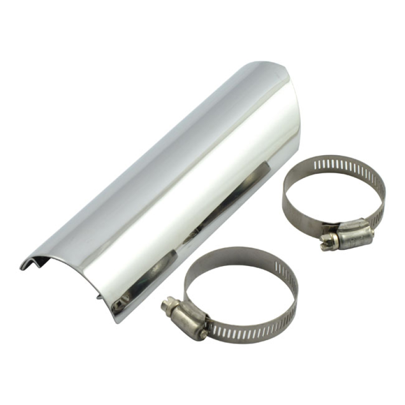 FL 2-1 EXHAUST HEADER HEATSHIELD. LOWER RIGHT, REAR CHROME REPLICA STY 508900