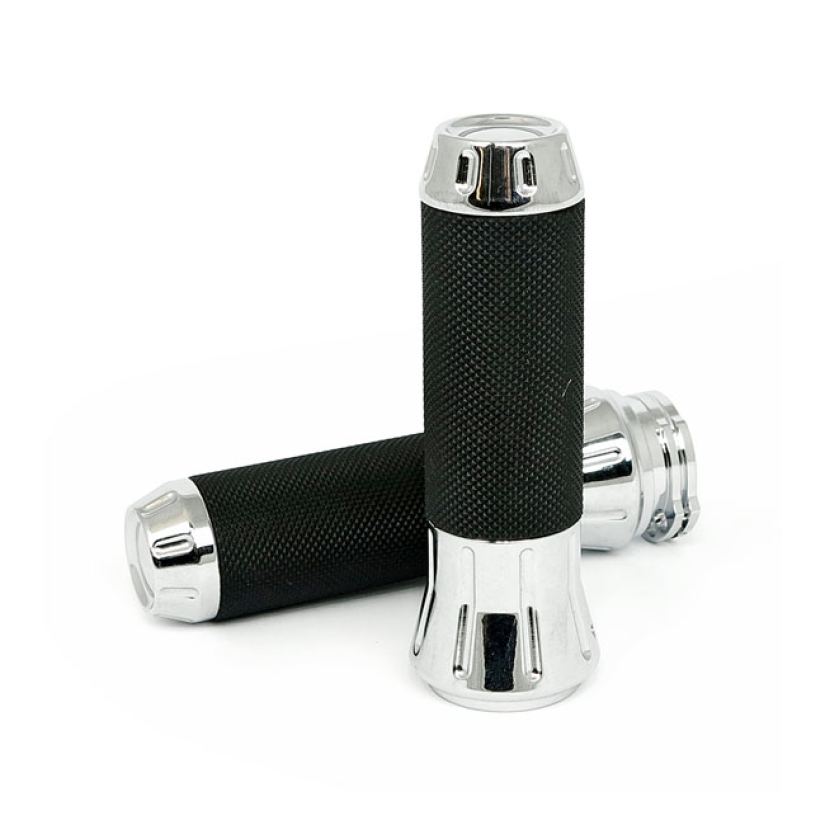 COBRA, BILLET ALUMINUM GRIPS. CHROME CHROME PLATED. CNC MACHINED ALUMI 509028
