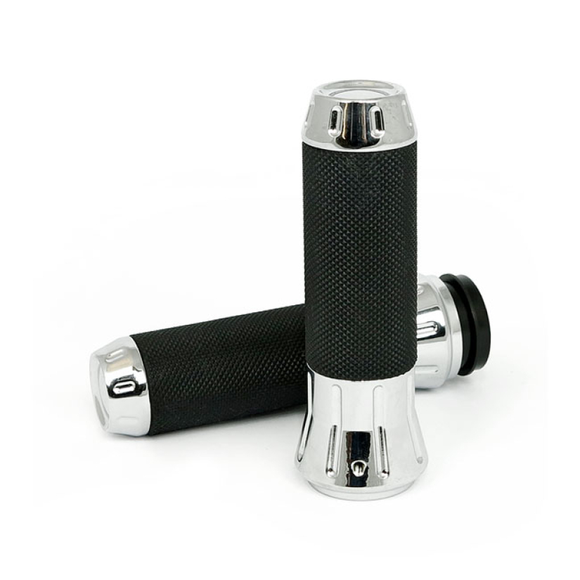 COBRA, BILLET ALUMINUM GRIPS. CHROME CHROME PLATED. CNC MACHINED ALUMI 509029