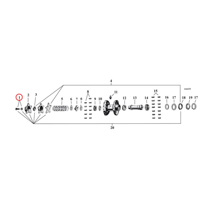 STAR HUB SCREWS & WASHER SET 509180