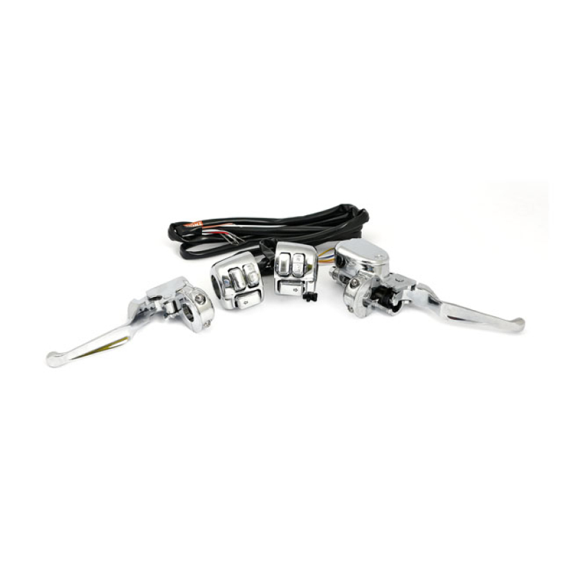 HANDLEBAR CONTROL KIT CHROME 14MM BORE CHROME PLATED OEM STYLE HANDLEB 509513