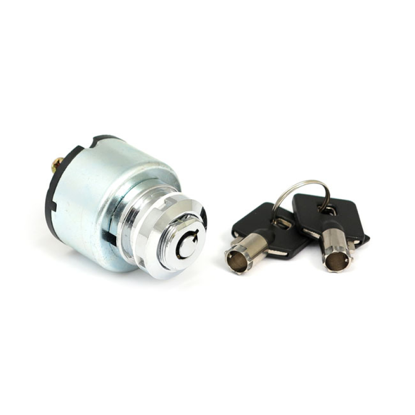 FX STYLE IGNITION SWITCH ''THICK'', ROUND KEY. CHROME WITH ''ROUND'' K 509776