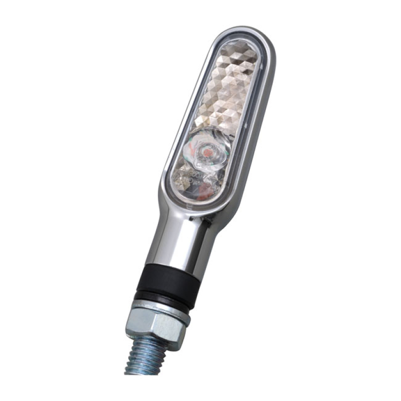 DAYTONA,D-LIGHT MINI LED TURN SIGNAL SET. CHROME, CLEAR LENS - CHROME 510124