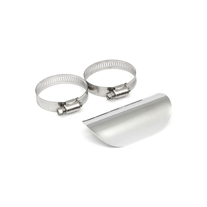 UNIVERSAL SMOOTH HEAT SHIELD 4" LONG CHROME 510523