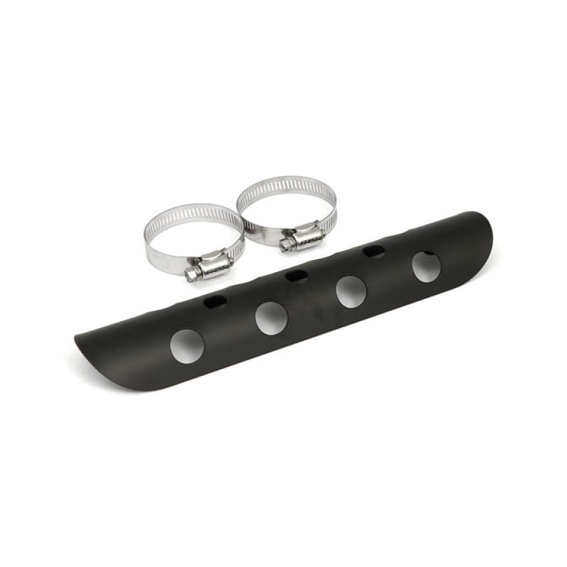 UNIVERSAL BULLET HOLE HEAT SHIELD 10" LONG BLACK HEAT SHIELD; 10" (25. 510541