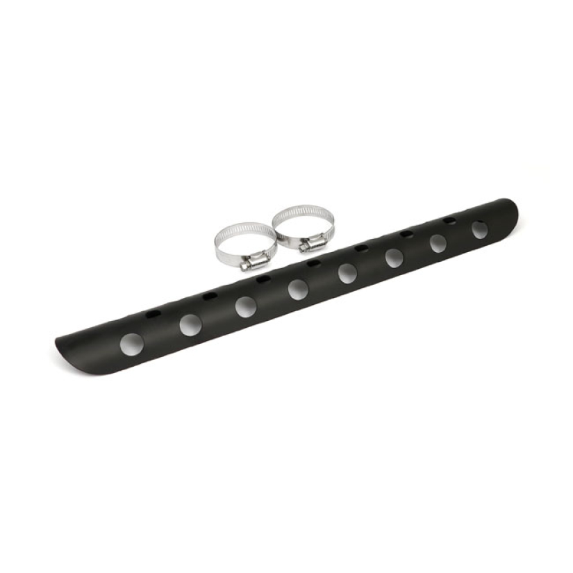 UNIVERSAL BULLET HOLE HEAT SHIELD 18" LONG BLACK HEAT SHIELD; 18" (45. 510549