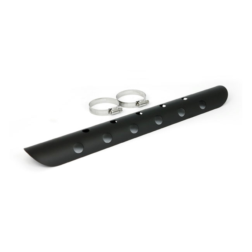 UNIVERSAL BULLET HOLE HEAT SHIELD 18" LONG BLACK HEAT SHIELD; 18" (45. 510603