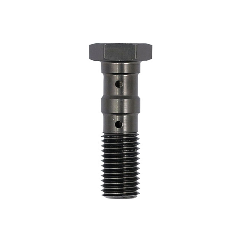 TRW DOUBLE BANJO BOLT TITANIUM ANODIZED M10X1.25 LENGTH 33MM BELOW HEA 510613
