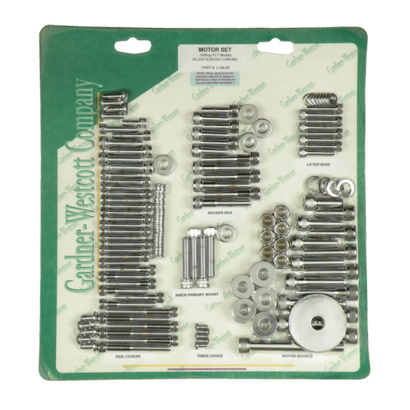 MOTOR SCREW SET, CHROME ALLEN  99-06 FLT/TOURING (NU) 510843