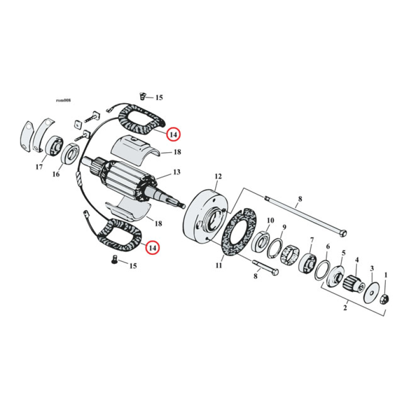 FIELD COILS, GENERATOR 6-VOLT 511036