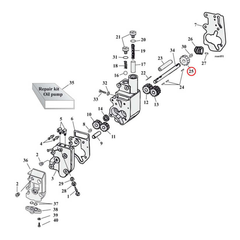 JIMS DRIVEN GEAR, OIL PUMP. 24T. 512131