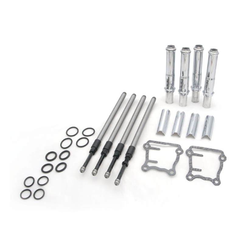 TYÖNTÖTÖTANGOT & SUOJAPUTKET, KROMI - S&S QUICKEE PUSHROD & COVER KIT 512674