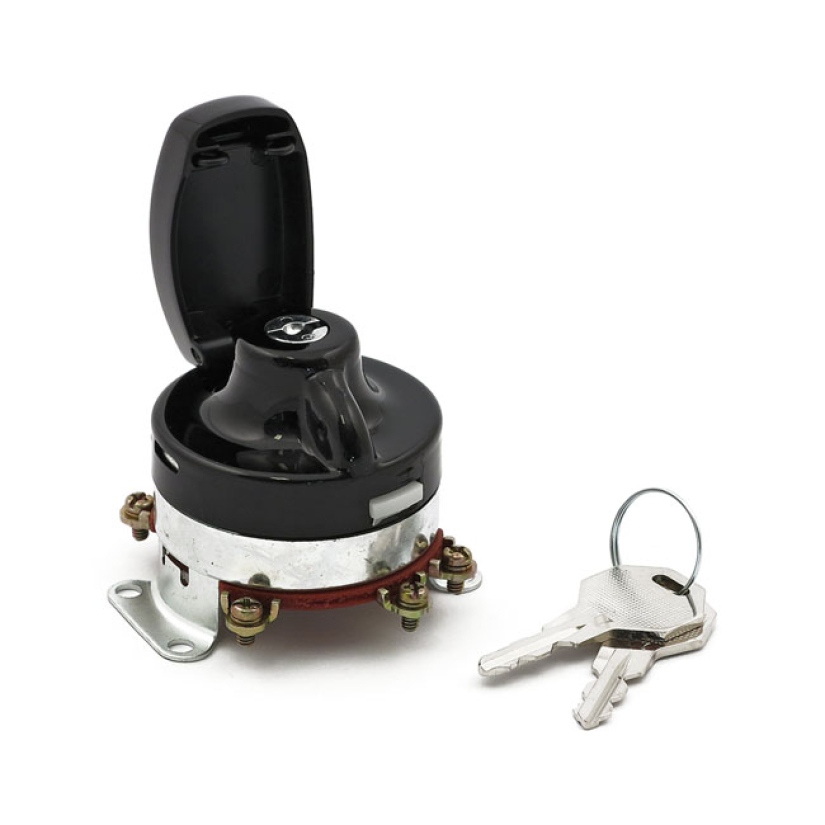 FL STYLE IGNITION SWITCH, ''ELECTRONIC''. FLAT KEY. BLACK BLACK. 6-POL 512874