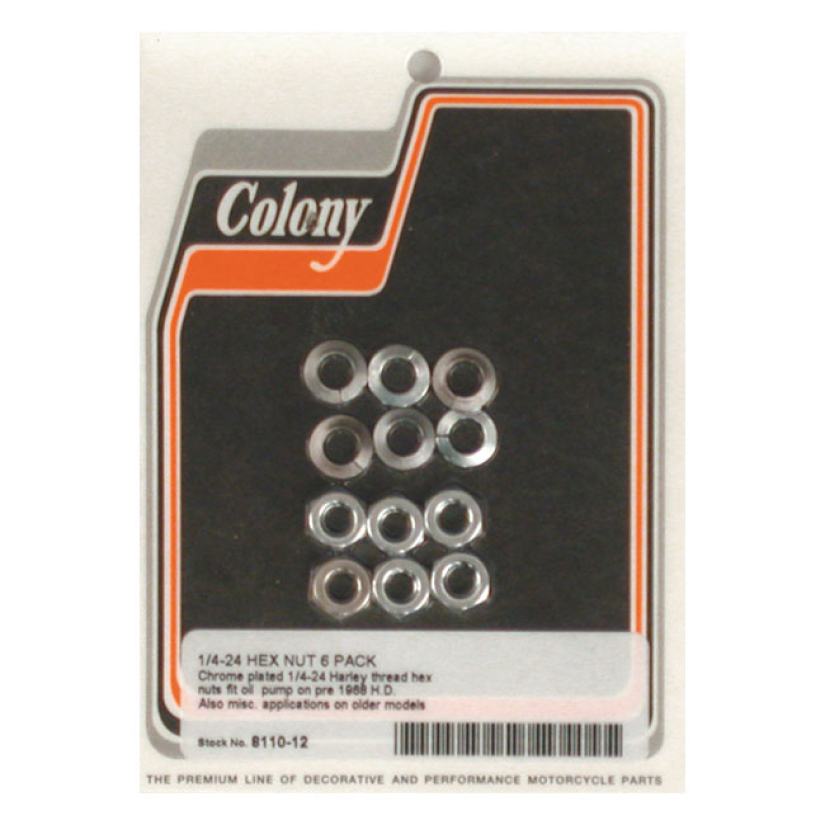 COLONY OIL PUMP MOUNTING KIT, OEM STYLE CHROME NUT & WASHER SET; WITH 513290