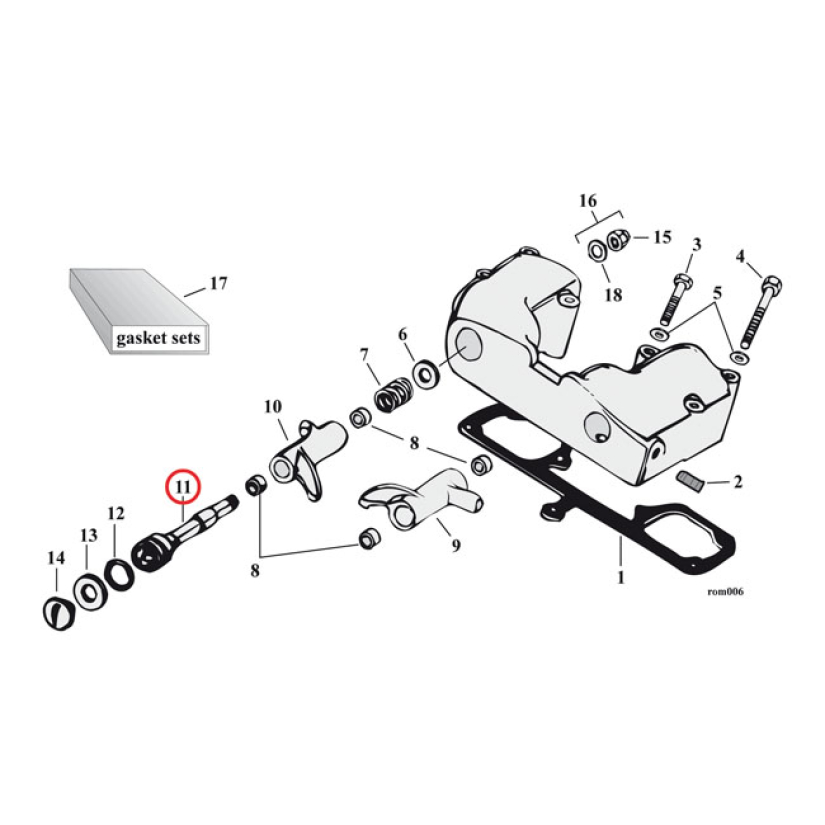 ROCKER ARM SHAFT, IMPORT 514365