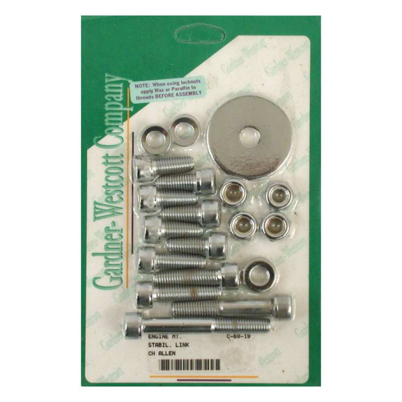 MOTOR MOUNTS & STABILIZER LINKS CHROME ALLEN 02-17 V-ROD (NU) 514381