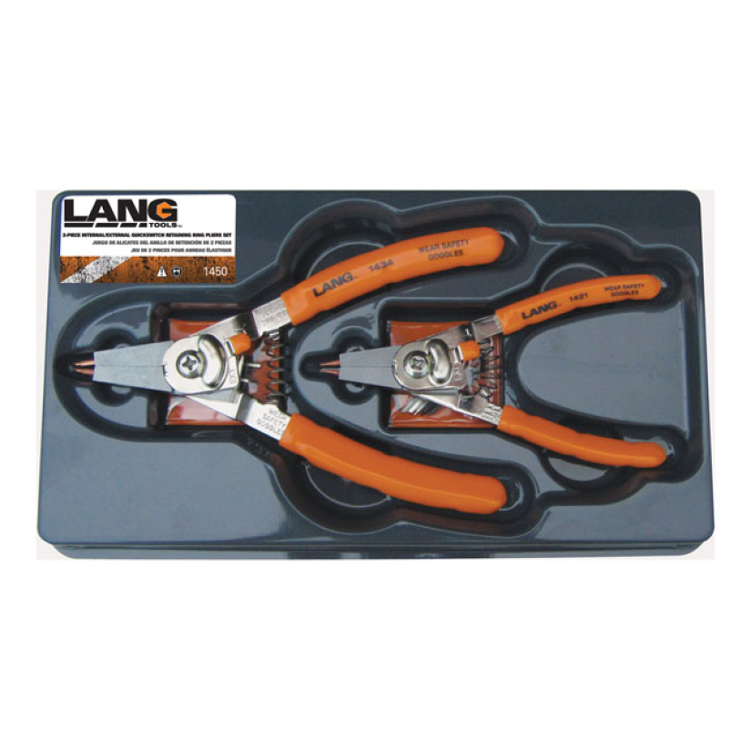 LANG TOOLS, ''QUICK SWITCH'' RETAINING RING PLIERS. 2-PC SET CONVERTS 514589