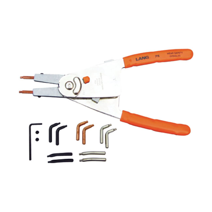 LANG TOOLS, '' QUICK SWITCH'' #75 LARGE RETAINING RING PLIER CONVERTS 514608