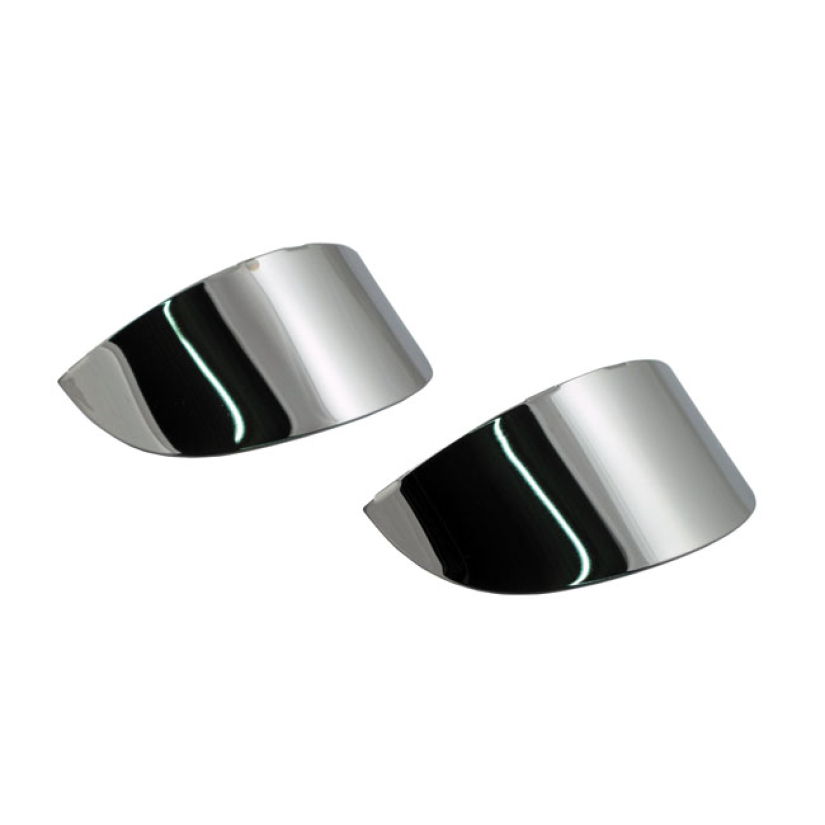 SMOOTH TURN SIGNAL VISOR SET. CHROME CHROME. STEEL. SMOOTH.  OEM REPLA 515330