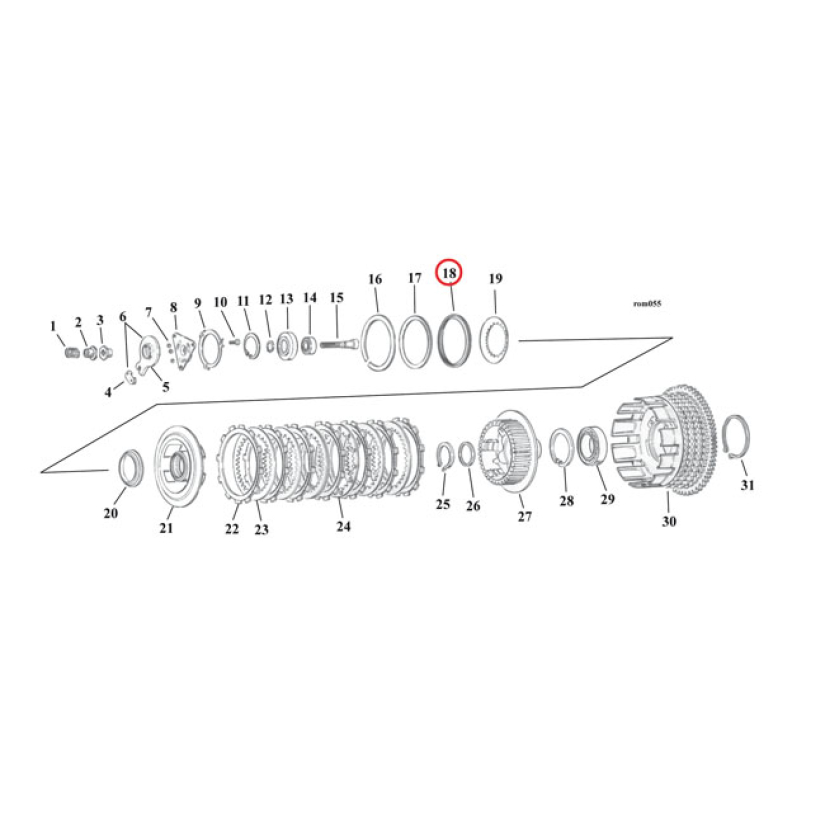 CLUTCH SPRING SEAT, CENTER 515512