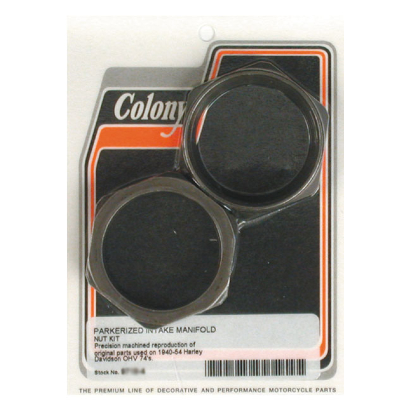 COLONY MANIFOLD NUTS, PLUMBER STYLE BLACK PARKERIZED 40-54 OHV 74"/61" 515827