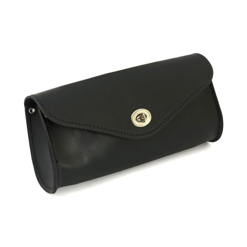 LEDRIE, LEATHER FRONT BAG. BLACK UNIVERSAL LEATHER BAG FOR CUSTOM USE. 515946
