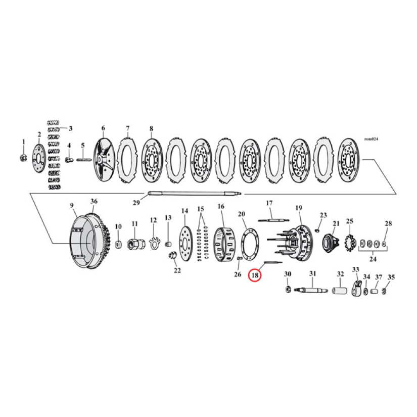STUD SHORT, CLUTCH HUB 516615