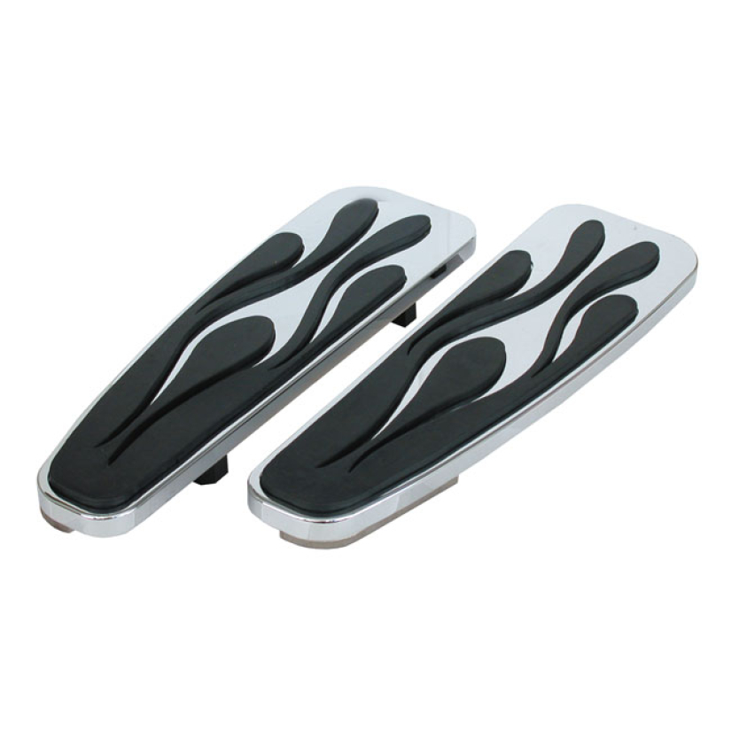 FLAMED FLOORBOARDS. CHROME CHROME PLATED STEEL WITH BLACK RUBBER INSER 516856