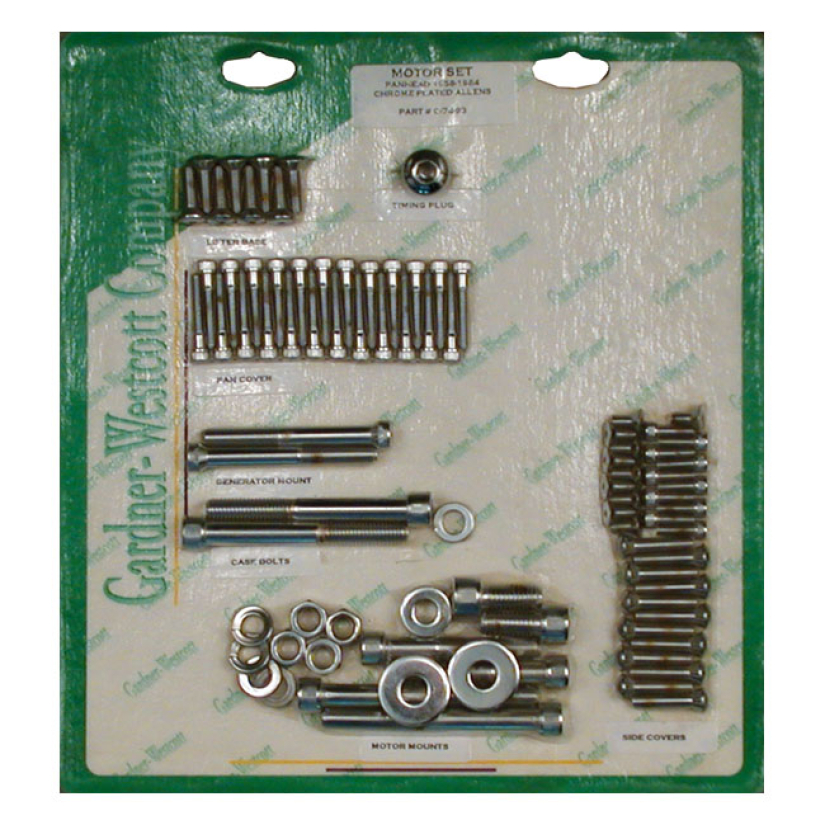 MOTOR SCREW SET, ALLEN 58-64 PAN (NU) (SHORT BOLTS FOR STEEL D-RINGS) 517876