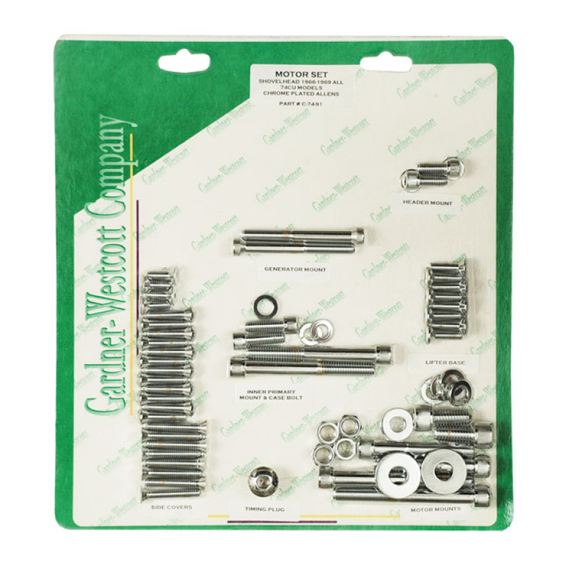 MOTOR SCREW SETS, CHROME ALLEN  66-69 FL (NU) 517880