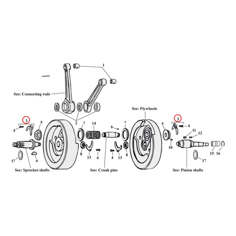 LOCK KIT, CRANK PIN  54-E81 BIG TWIN (NU) 517925