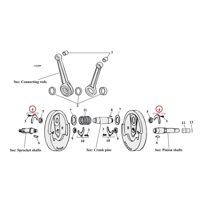 LOCK KIT, CRANK PIN  54-E81 XL SPORTSTER (NU) 517930