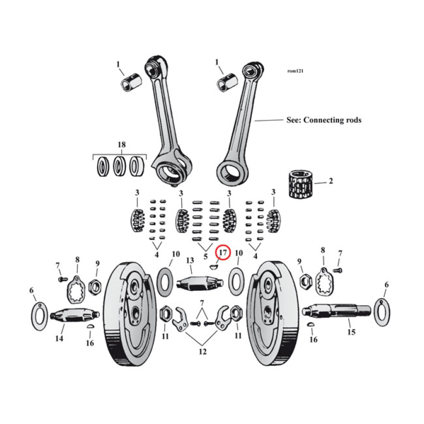WOODRUFF KEYS, CRANKPIN 517950