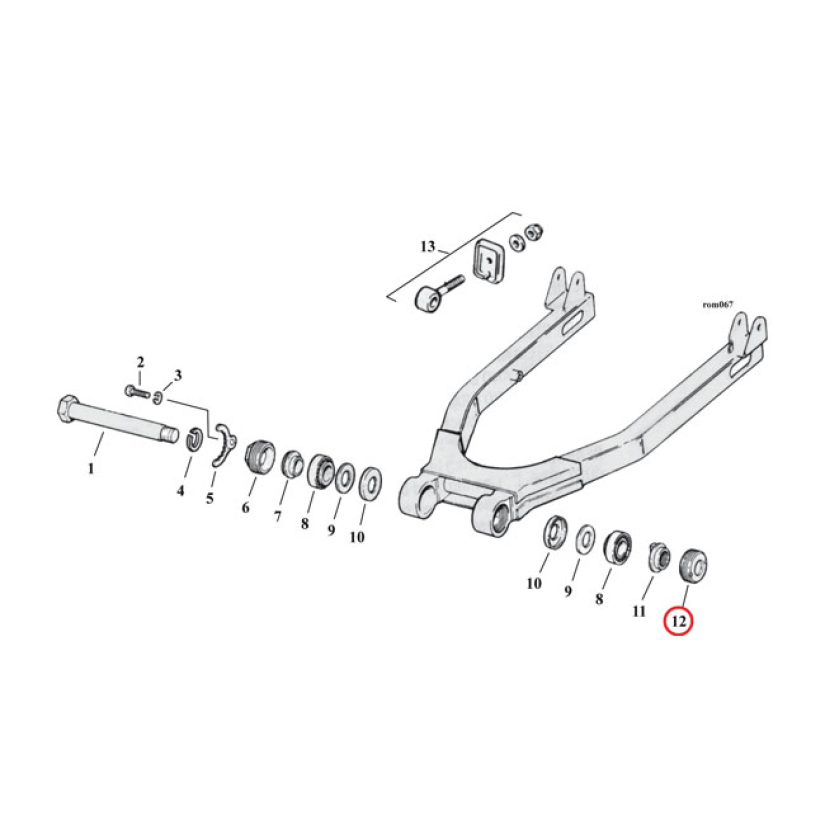 LOCK NUT, SWINGARM BEARING. LEFT 518119