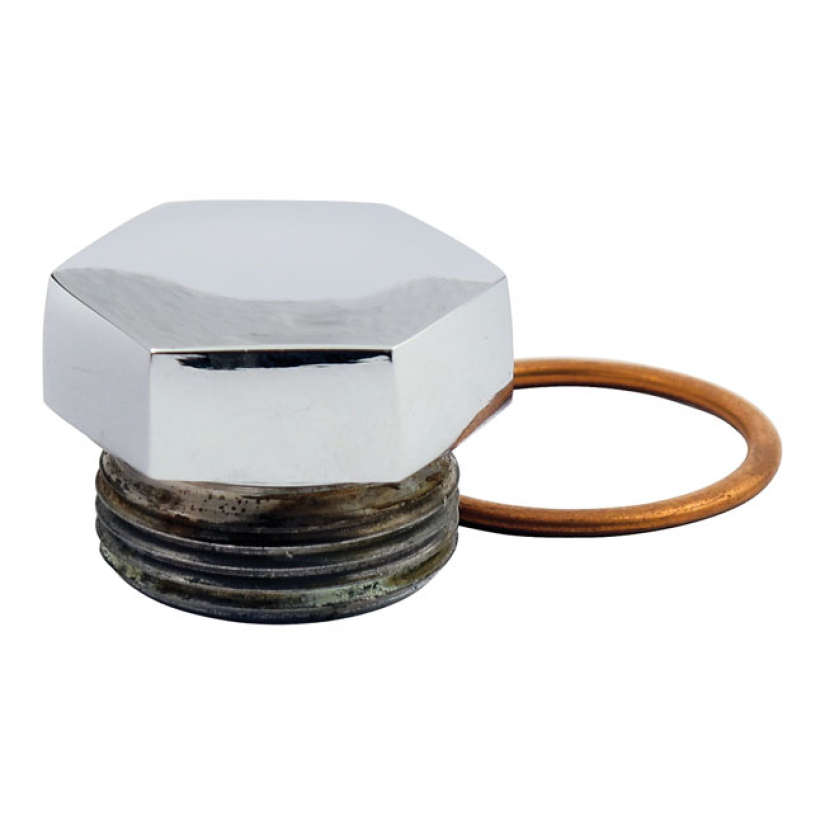 PAUGHCO, TRANSMISSION FILL PLUG. OEM HEX STYLE CHROME. NO DIPSTICK. OE 518866