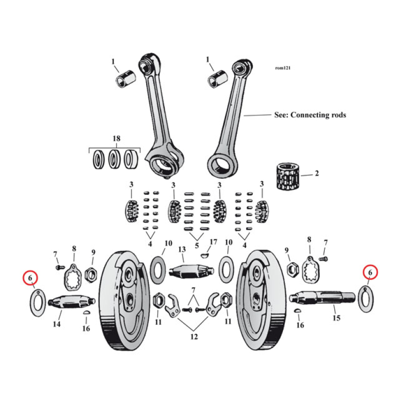 FLYWHEEL WASHER SV, .078" (OUTSIDE)  32-73 45" SV (NU) 519013