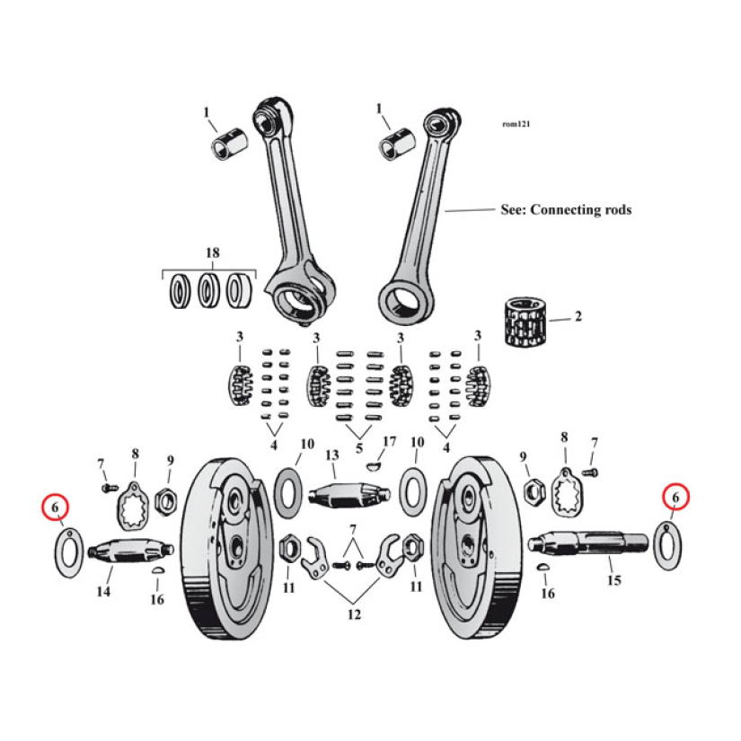 FLYWHEEL WASHER SV, .082" (OUTSIDE)  32-73 45'' SV (NU) 519014
