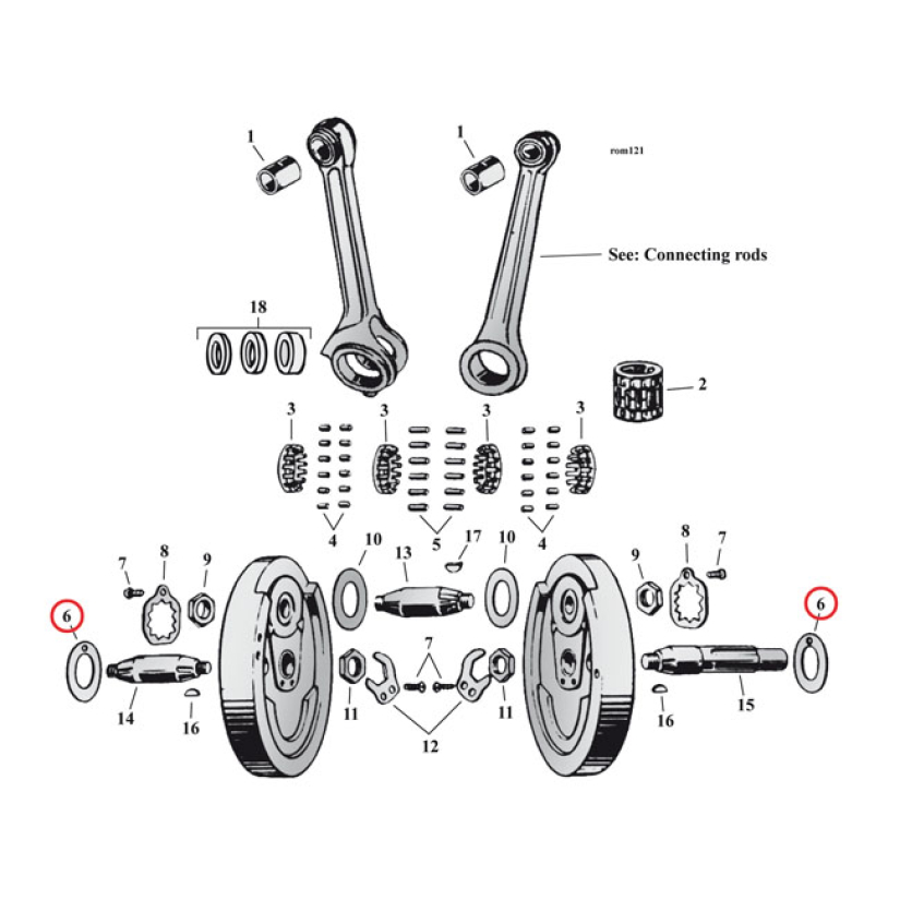 FLYWHEEL WASHER SV, .094" (OUTSIDE)  32-73 45" SV (NU) 519017
