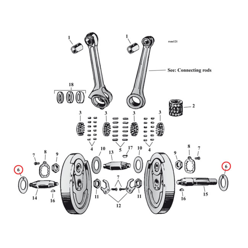 FLYWHEEL WASHER SV, .102" (OUTSIDE)  32-73 45" SV (NU) 519023