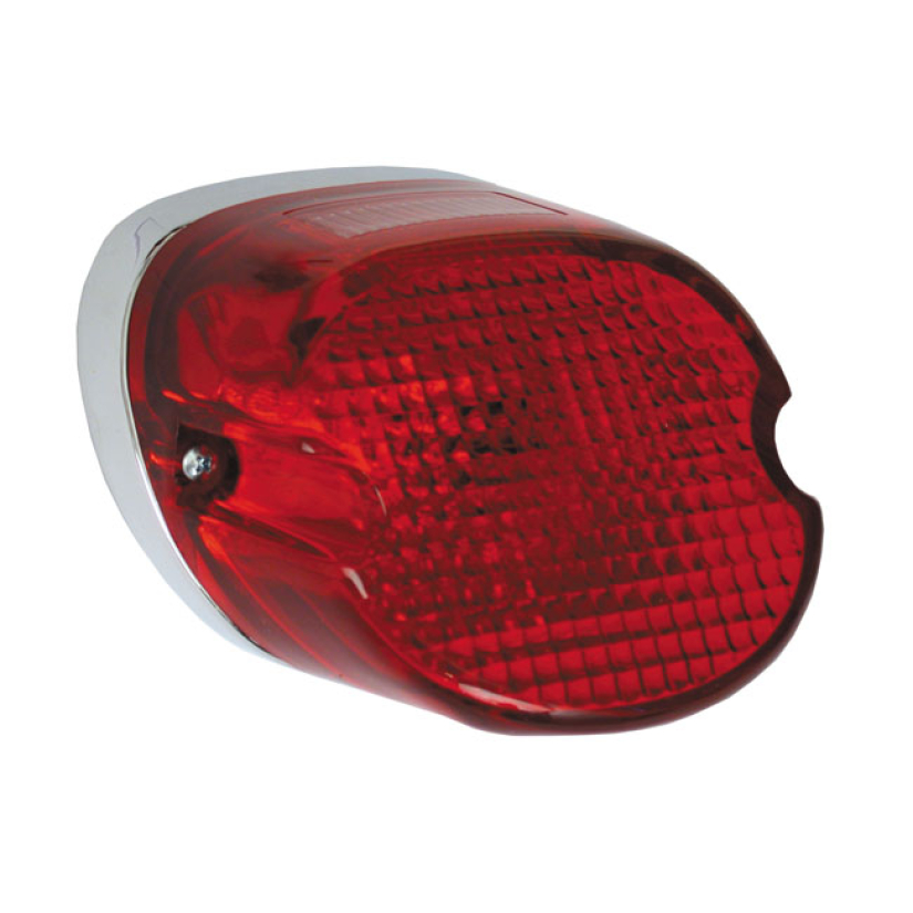 LAYDOWN TAILLIGHT. RED LENS WITH 12-VOLT BULB (INCANDESCENT BULB). DIR 519536