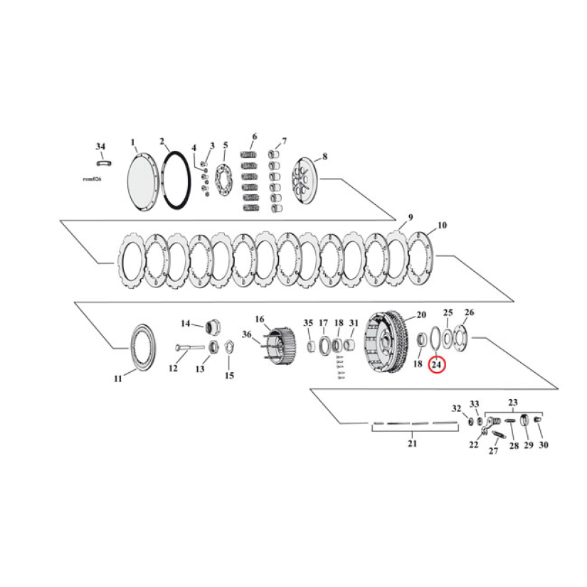 WASHER, CLUTCH SHELL 519806