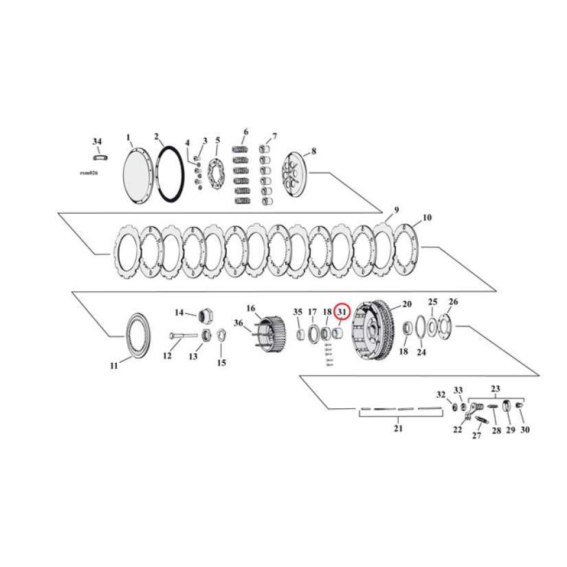 EASTERN INNER RACE, CLUTCH HUB BEARING 519807