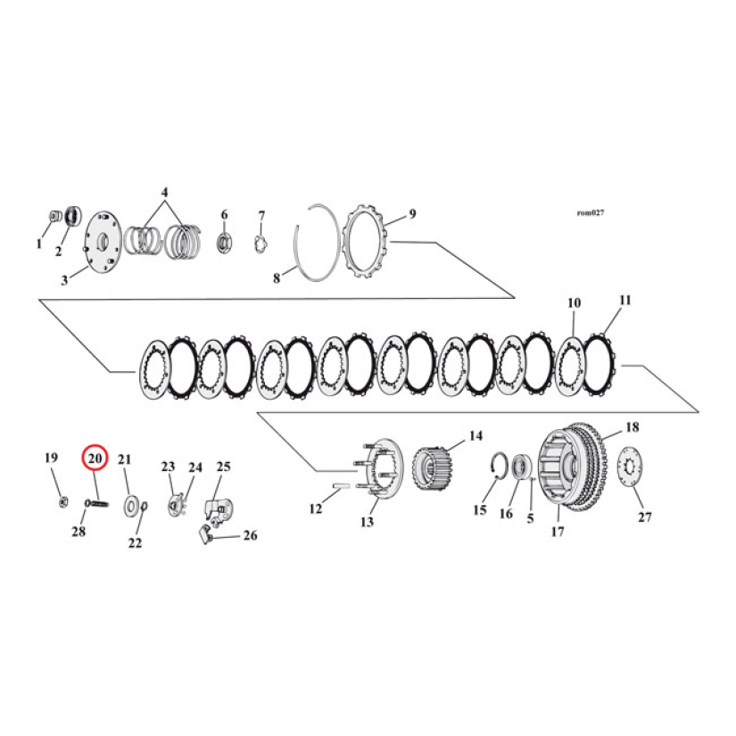 ADJUSTING SCREW, CLUTCH 519835