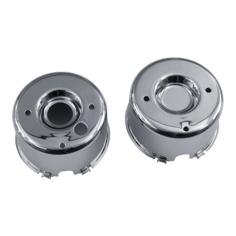SPEEDOMETER & TACHOMETER CUP SET. CHROME CHROME PLATED STEEL SPEEDO AN 519855