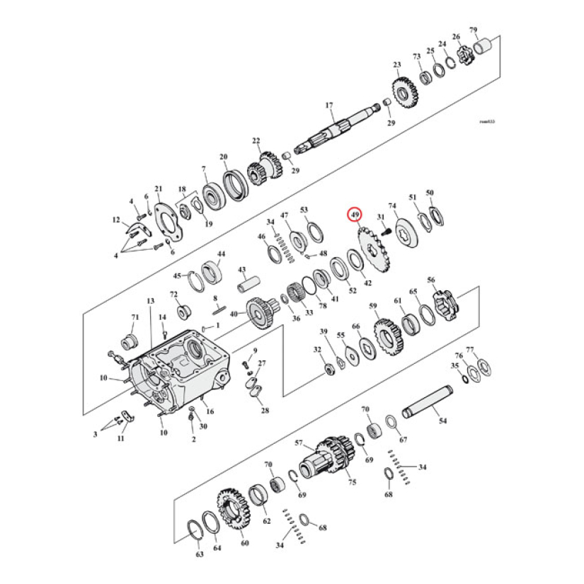 TRANSMISSION SPROCKET, 22T. 520070