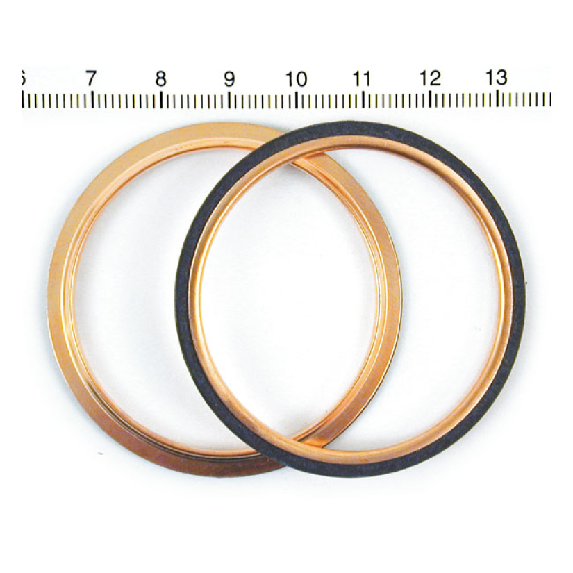 JAMES, ROUND COPPER EXHAUST GASKET SET (PR) CUSTOM ROUND DESIGN; WITH 526311